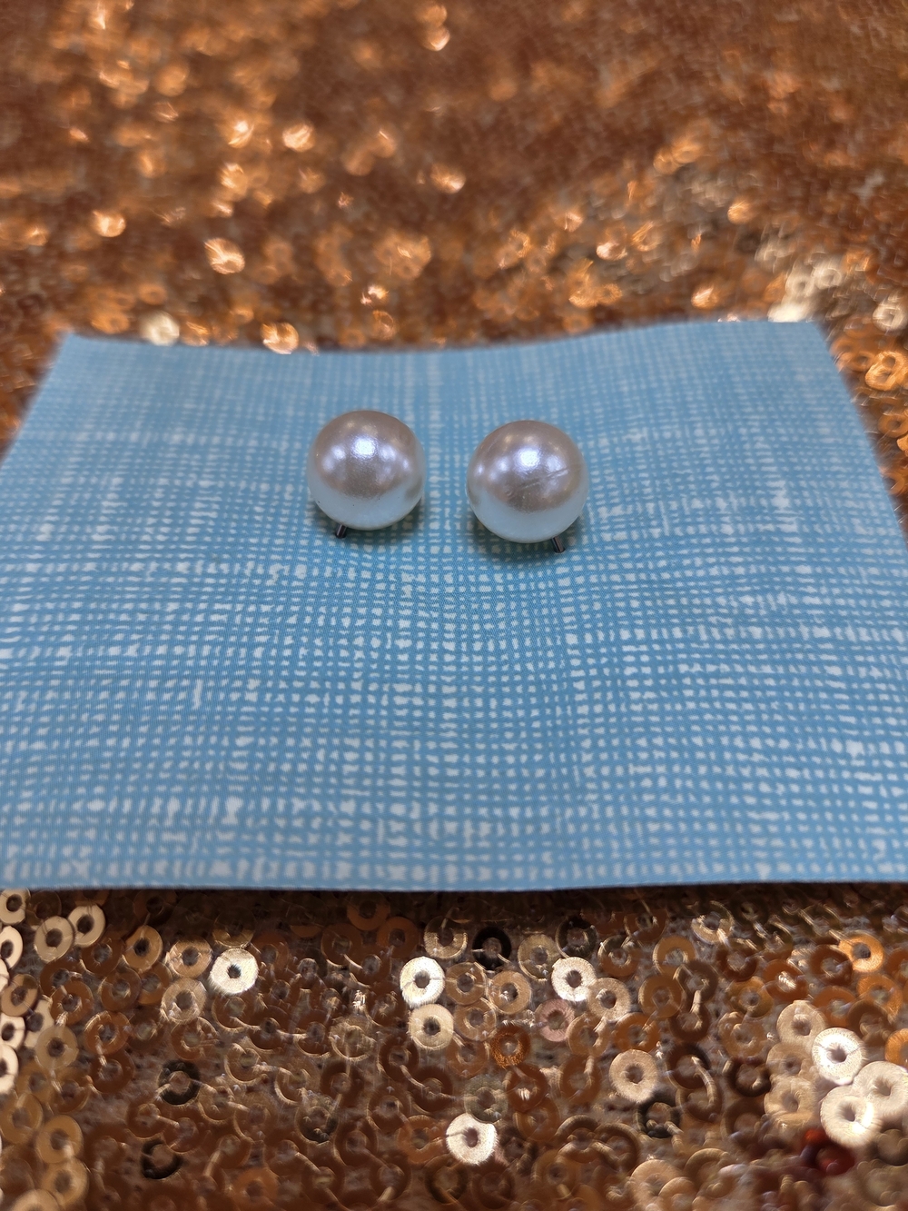 Classic White Pearl Stud Earrings - Unbranded